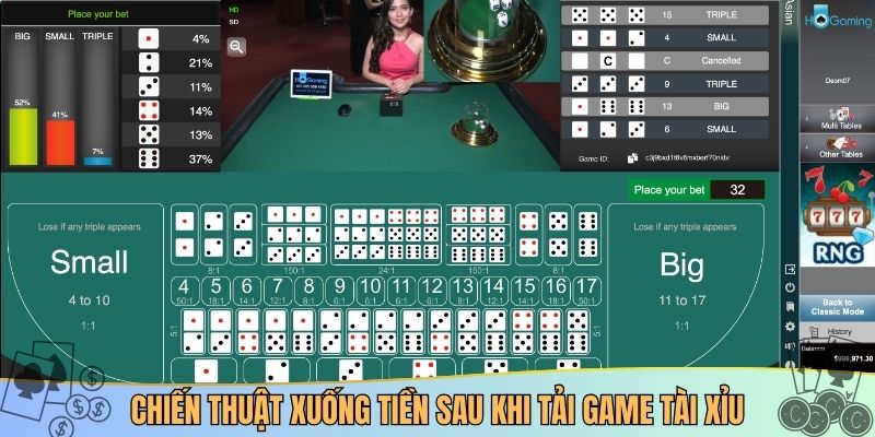 Chiến thuật xuống tiền sau khi tải game tài xỉu