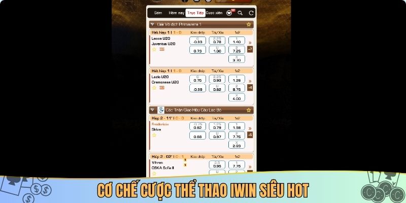 Cơ chế cược thể thao IWIN siêu hot